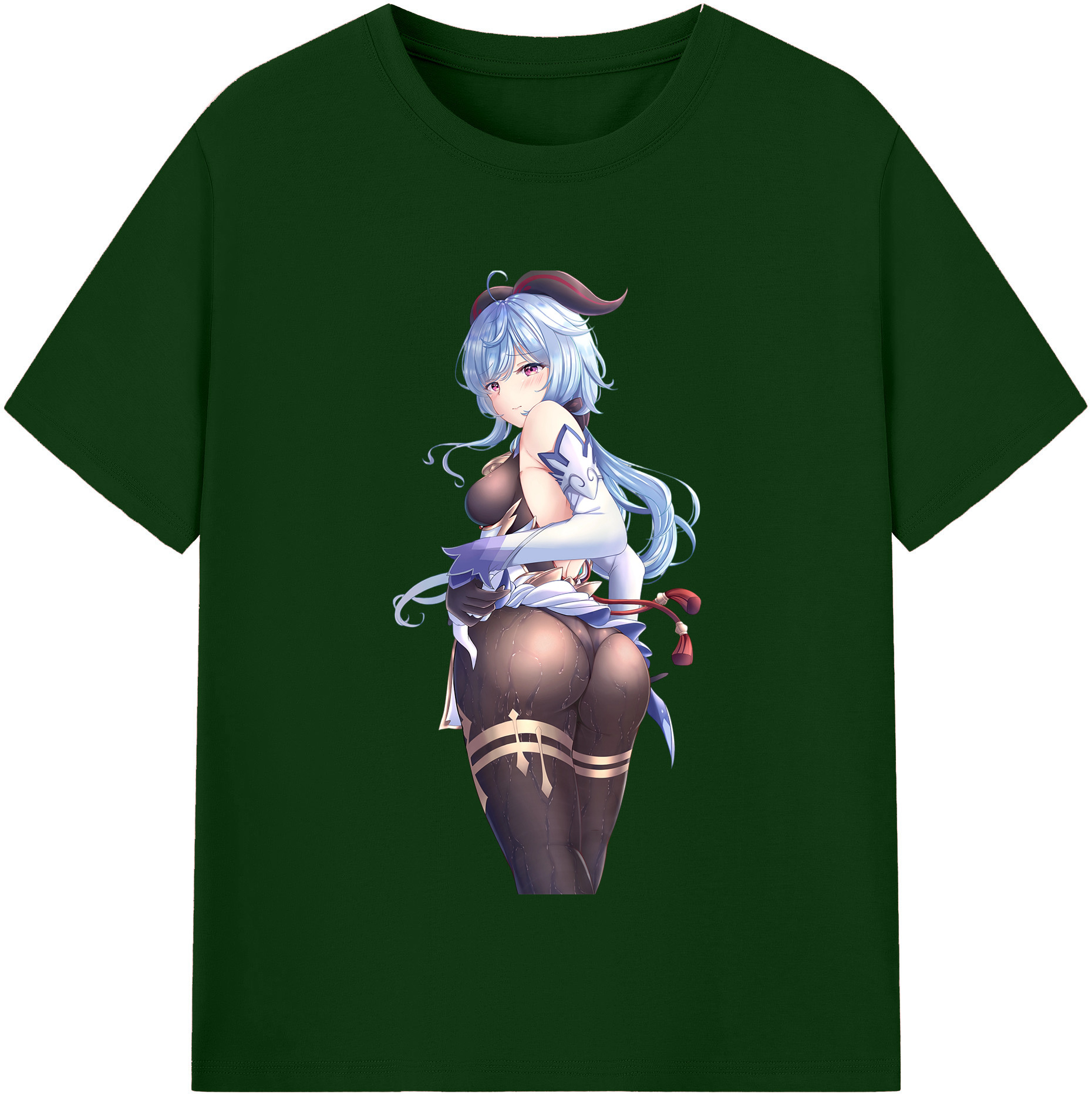 げんし神 甘雨 かんう genshin Ganyu 綿100％半袖Tシャツ（フロントプリント）